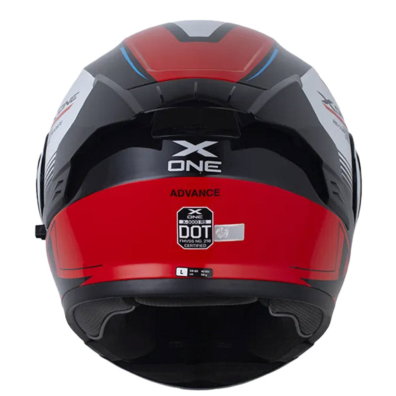 Casco X One X-3000Rs Advance Negro Rojo Visor Iridium Azul