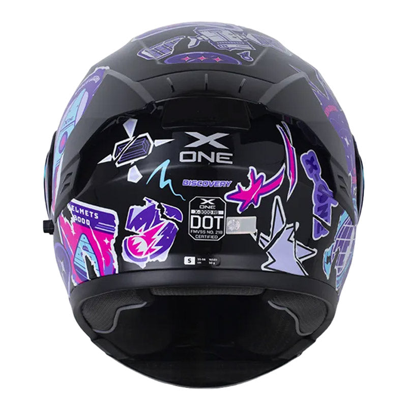 Casco X One X-3000Rs Discovery Negro Morado Visor Iridium Morado