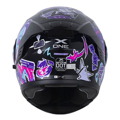 Casco X One X-3000Rs Discovery Negro Morado Visor Iridium Morado