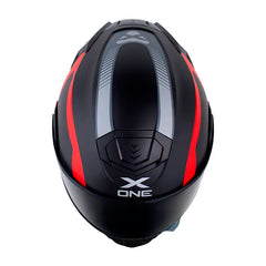 Casco X_One X-3000Rs Patchex Negro Rojo Visor Smoke