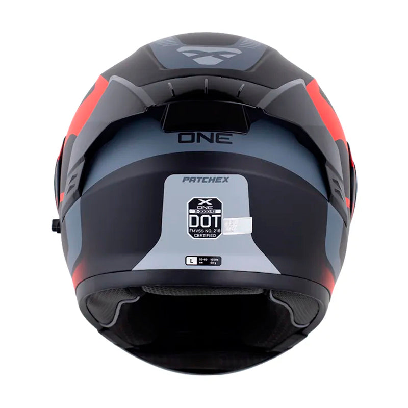Casco X_One X-3000Rs Patchex Negro Rojo Visor Smoke