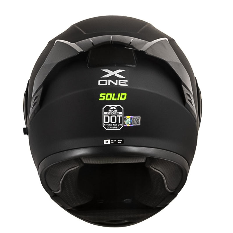 Casco X_One X-3000Rs Solid Negro Amarillo Neon Visor Iridium Azul