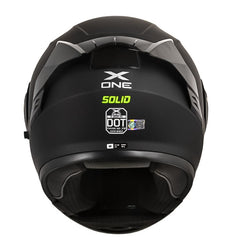 Casco X_One X-3000Rs Solid Negro Amarillo Neon Visor Iridium Azul