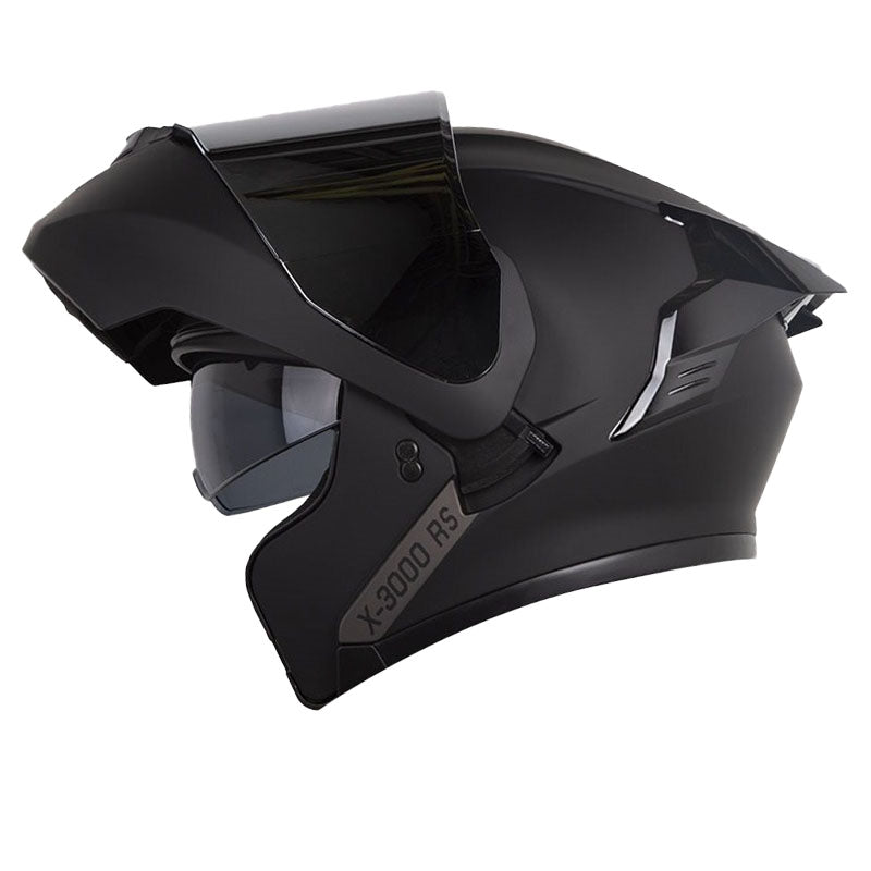 Casco X One X-3000Rs Solid Negro Gris Visor Iridium Silver