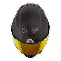 Casco X_One X-3000Rs Solid Negro Rojo Visor Revo Rojo