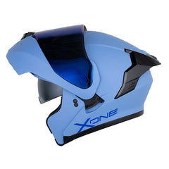 Casco X One X-3000Rs Solid_V2 Azul Oscuro Negro Visor Iridium Azul