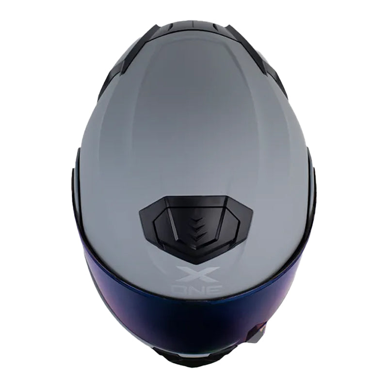 Casco X One X-3000Rs Solid_V2 Gris Gris Oscuro Visor Iridium Azul