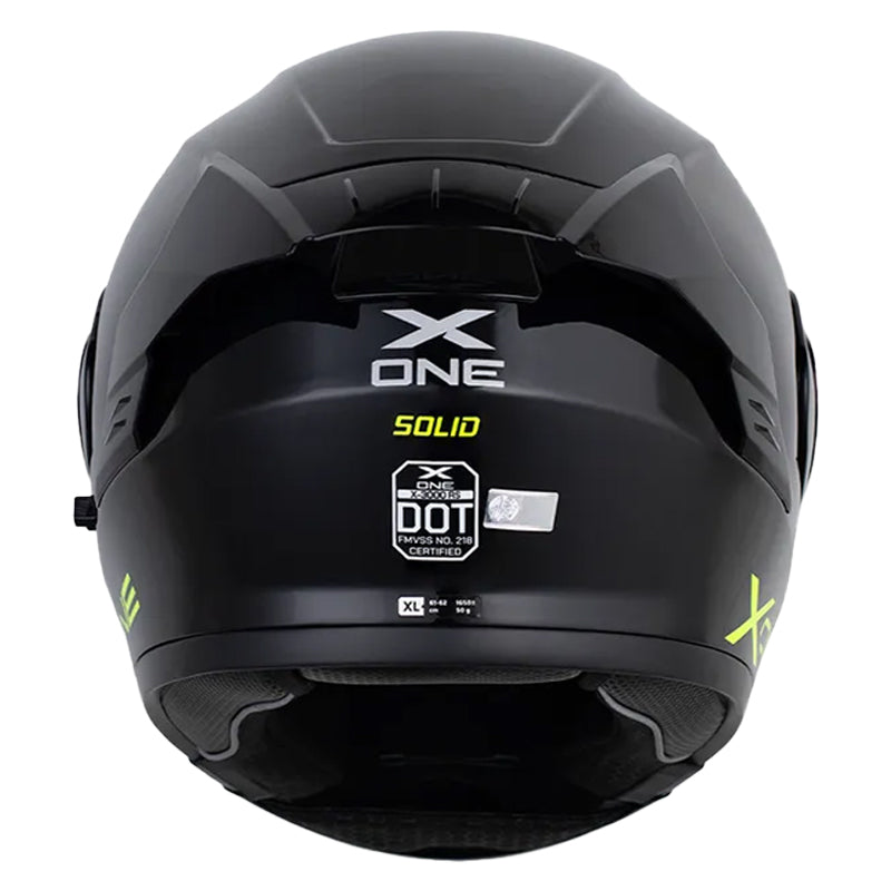 Casco X One X-3000Rs Solid_V2 Negro Amarillo Neon Visor Iridium Azul