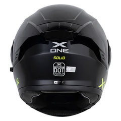 Casco X One X-3000Rs Solid_V2 Negro Amarillo Neon Visor Iridium Azul