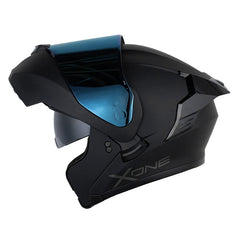 Casco X One X-3000Rs Solid_V2 Negro Gris Oscuro Visor Iridium Azul