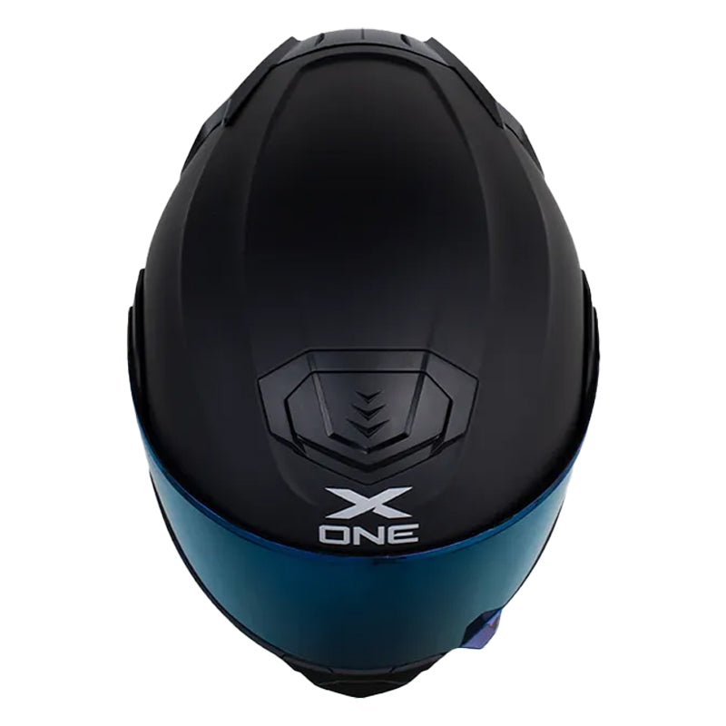 Casco X One X-3000Rs Solid_V2 Negro Gris Oscuro Visor Iridium Azul