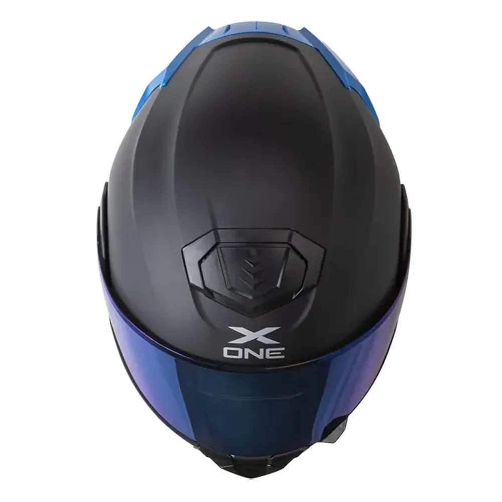 Casco X-One X-3000 Rs Solid Negro Azul Visor Iridium Azul