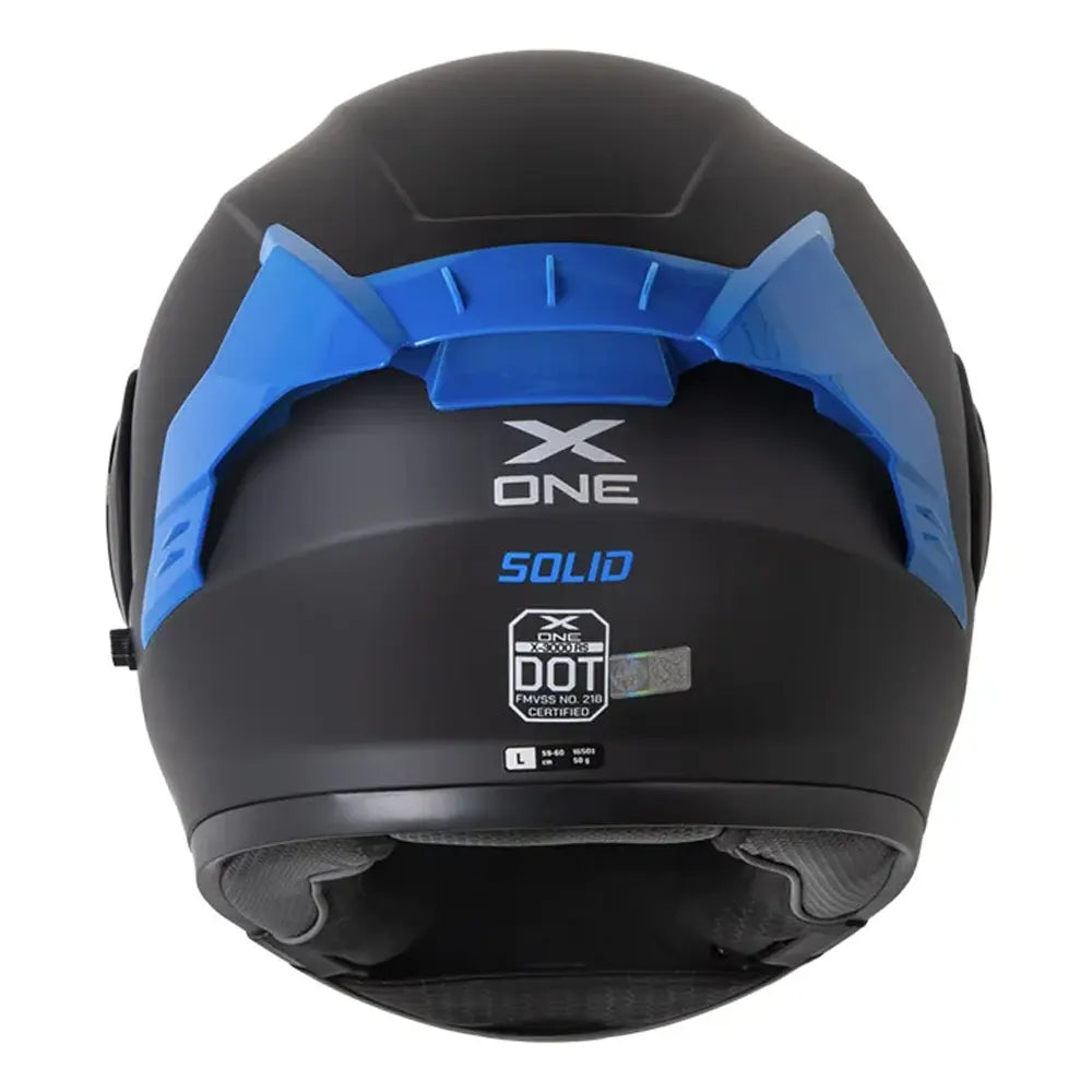 Casco X-One X-3000 Rs Solid Negro Azul Visor Iridium Azul