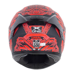 Casco X_One X-500 Rs Chaac Negro Rojo Visor Iridium Azul