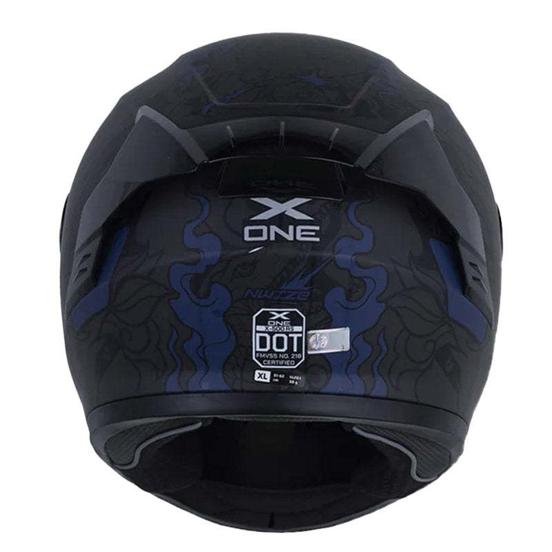 Casco X_One X-500 Rs Nwize Gris Oscuro Azul Oscuro Visor Iridium Azul