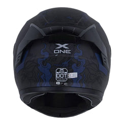 Casco X_One X-500 Rs Nwize Gris Oscuro Azul Oscuro Visor Iridium Azul