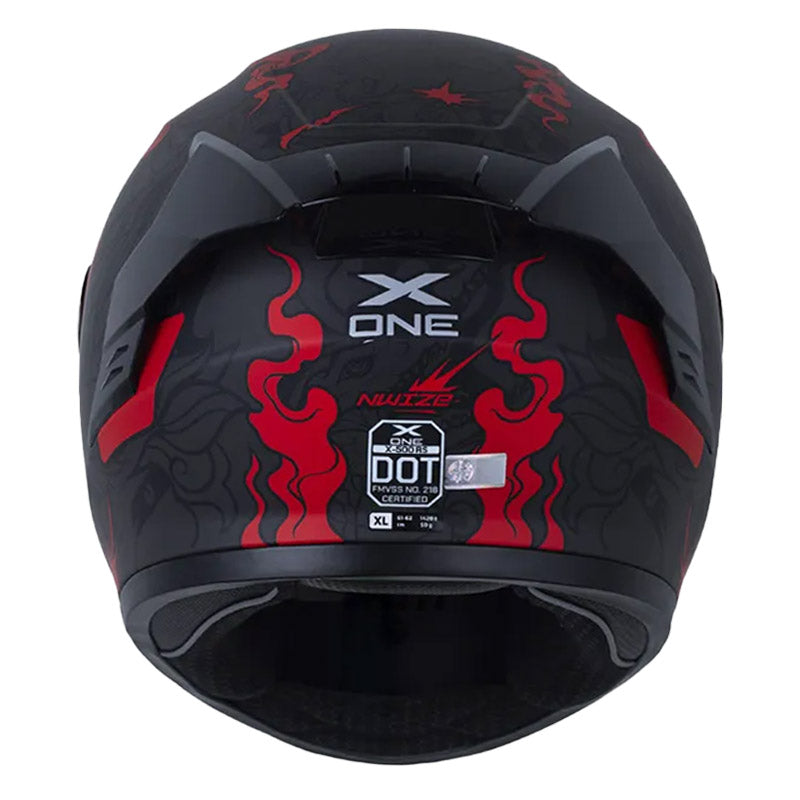Casco X_One X-500 Rs Nwize Gris Oscuro Rojo Visor Iridium Azul
