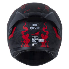 Casco X_One X-500 Rs Nwize Gris Oscuro Rojo Visor Iridium Azul