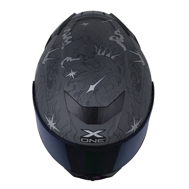 Casco X_One X-500 Rs Nwize Gris Oscuro Silver Visor Iridium Silver