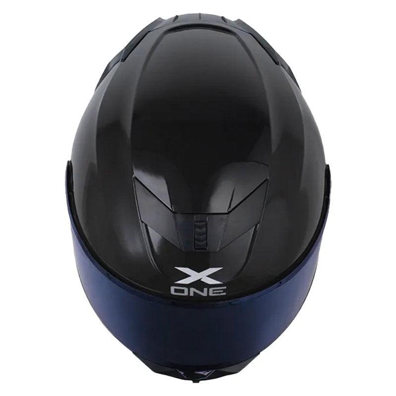 Casco X_One X-500 Rs Solid Gris Oscuro Silver Visor Iridium Azul