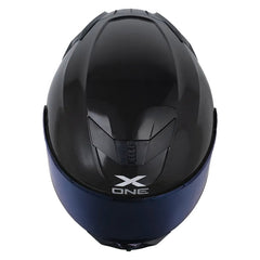 Casco X_One X-500 Rs Solid Gris Oscuro Silver Visor Iridium Azul