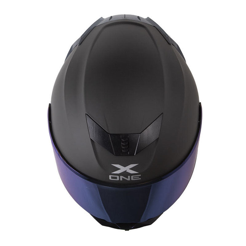 Casco X One X-500 Rs Solid Negro Azul Visor Iridium Azul