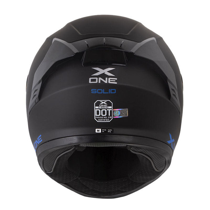 Casco X One X-500 Rs Solid Negro Azul Visor Iridium Azul