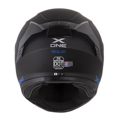 Casco X One X-500 Rs Solid Negro Azul Visor Iridium Azul