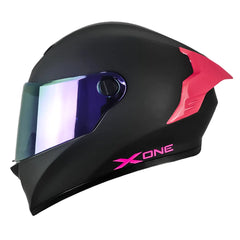 Casco X-One X-500 Rs Solid Negro Fucsia Visor Revo Morado