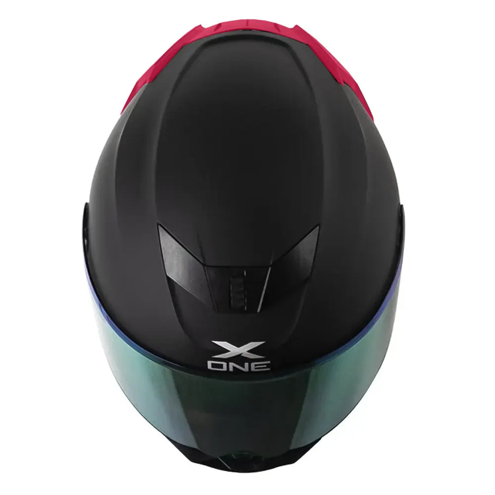Casco X-One X-500 Rs Solid Negro Fucsia Visor Revo Morado