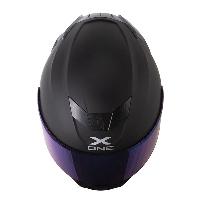 Casco X One X-500 Rs Solid Negro Gris Oscuro Visor Iridium Azul