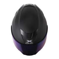 Casco X One X-500 Rs Solid Negro Gris Oscuro Visor Iridium Azul