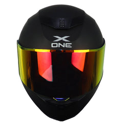 Casco X_One X-500 Rs Solid Negro Rojo Visor Iridium Rojo