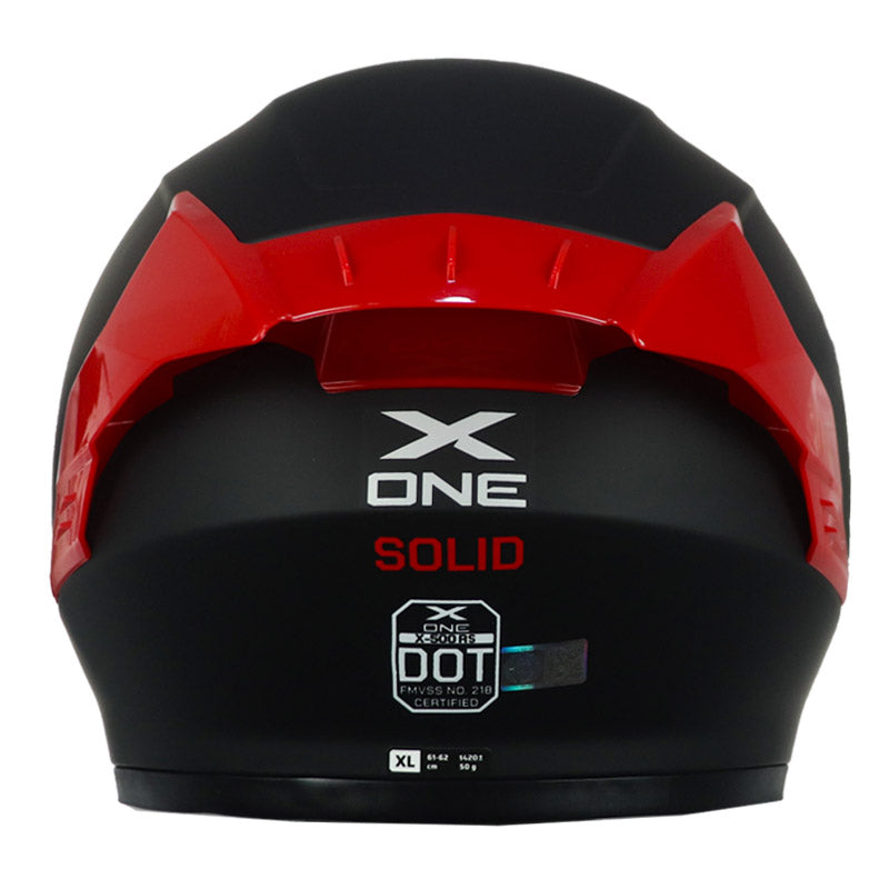 Casco X_One X-500 Rs Solid Negro Rojo Visor Iridium Rojo