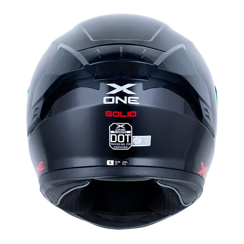 Casco X One X-500 Rs Solid Negro Rojo Visor Iridium Rojo