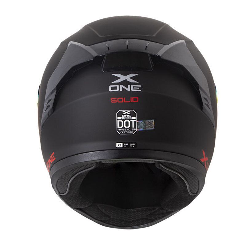 Casco X One X-500 Rs Solid Negro Rojo Visor Revo Rojo