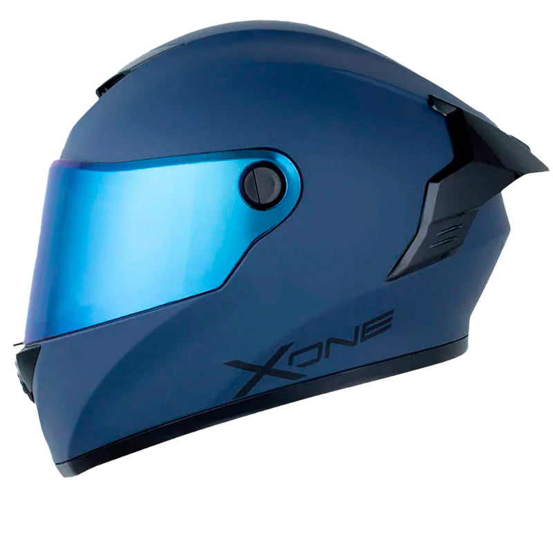 Casco X One X-500 Rs Solid V2 Azul Negro Visor Iridium Azul