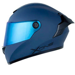 Casco X One X-500 Rs Solid V2 Azul Negro Visor Iridium Azul