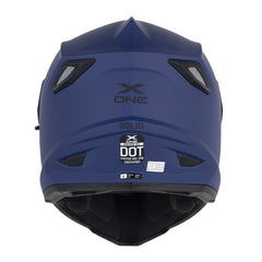 Casco X One X-Mx328 Dv Solid Azul Oscuro Negro Visor Iridium Azul