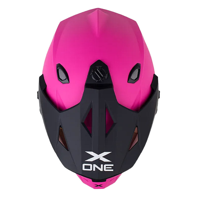 Casco X One X-Mx328 Dv Solid Fucsia Negro Visor Iridium Morado