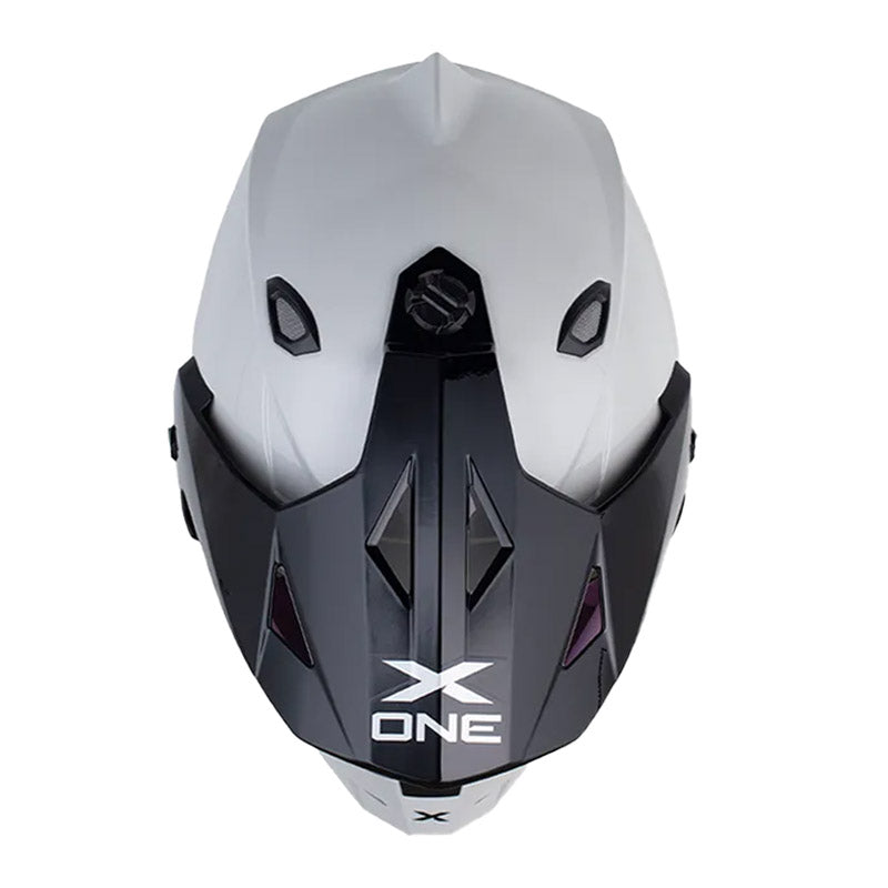 Casco X One X-Mx328 Dv Solid Gris Claro Negro Visor Iridium Azul