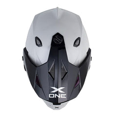 Casco X One X-Mx328 Dv Solid Gris Claro Negro Visor Iridium Azul