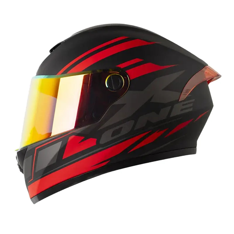 Casco X_One  x-500 Gt Evo Highest Negro Rojo Visor Iridium Rojo