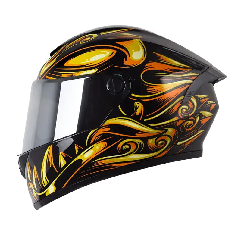 Casco X_One  x-500 Gt Evo Old Mask Negro Amarillo Visor Iridium Silver