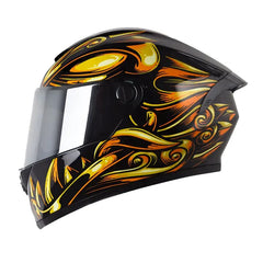 Casco X_One  x-500 Gt Evo Old Mask Negro Amarillo Visor Iridium Silver