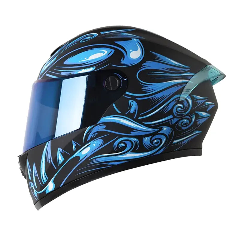 Casco X_One  x-500 Gt Evo Old Mask Negro Azul Visor Iridium Azul