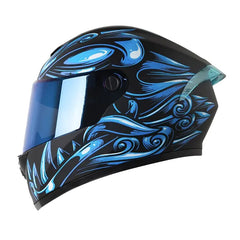 Casco X_One  x-500 Gt Evo Old Mask Negro Azul Visor Iridium Azul