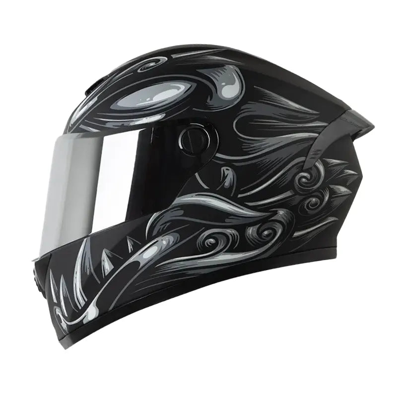 Casco X_One  x-500 Gt Evo Old Mask Negro Gris Visor Iridium Silver