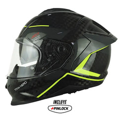 Casco Smk T-Car Nero Negro Amarillo Gris