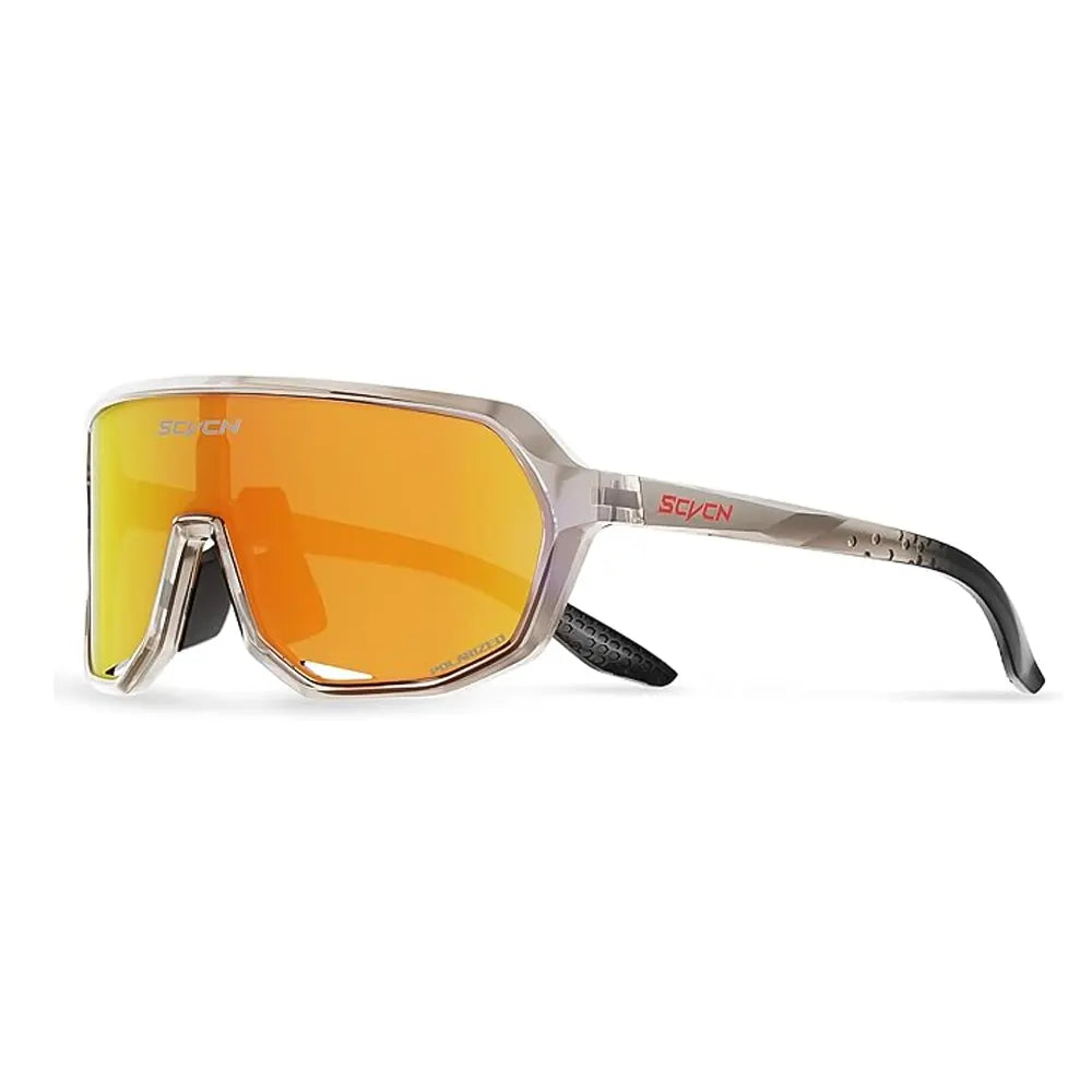 Gafas Scvcn Transparente Café Lente Iridium Rojo
